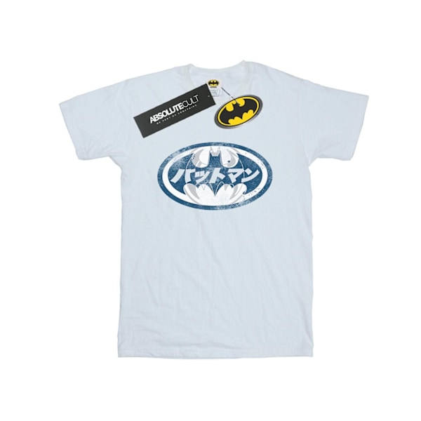 DC Comics Dam/Damer Batman Japansk Logotyp Vit Bomull Pojkvän T-Shirt M Vit White M