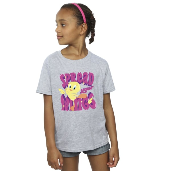Looney Tunes Girls Tweeday Spread Your Wings Bomull T-shirt 7-8 Sports Grey 7-8 Years
