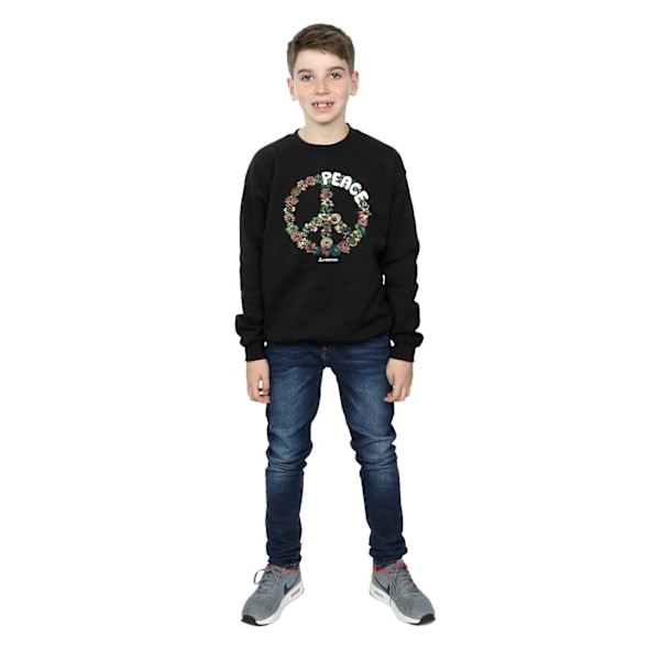 Woodstock Boys Floral Peace Sweatshirt 9-11 år Svart Black 9-11 Years