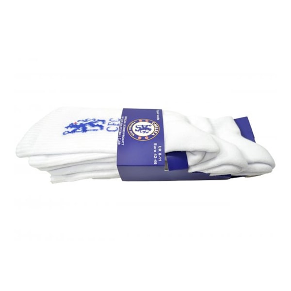 Chelsea FC Barn/Barn Sports Socks (3-pack) 4 UK-6.5 UK White/Blue 4 UK-6.5 UK Child
