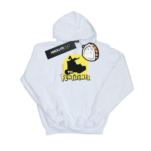 The Flintstones Girls Car Silhouette Hoodie 7-8 år Vit White 7-8 Years