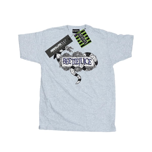 Beetlejuice Sandworm Logo T-shirt för män, S, sportgrå Sports Grey S