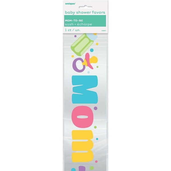 Unik Party Mom To Be Satin Baby Shower Party Sash One Size Wh White/Multicoloured One Size