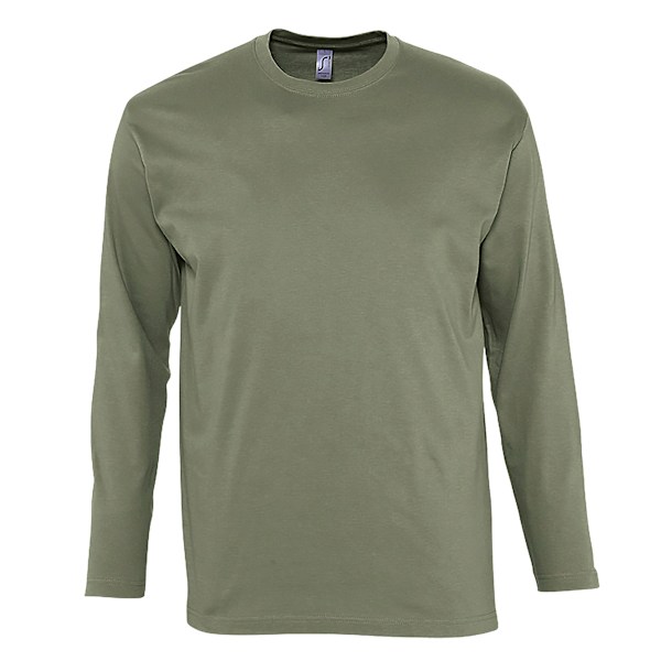 SOLS Herr Monarch Långärmad T-shirt L Khaki Khaki L