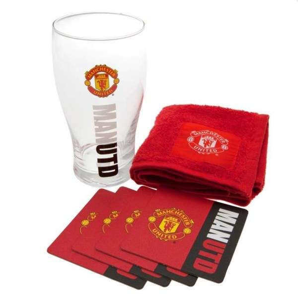 Manchester United FC Minibar Set One Size Röd/Gul/Klar Red/Yellow/Clear One Size
