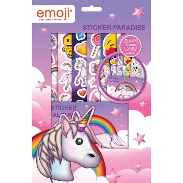 Emoji Paradise Unicorn Stickers En Storlek Rosa/Lila Pink/Purple One Size