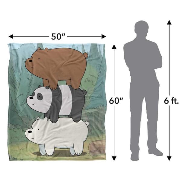 We Bare Bears Silky Stack Supersoft Filt En Storlek Flerfärgad Multicoloured One Size