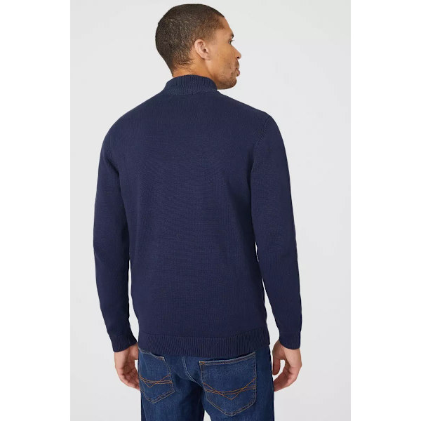Maine Premium Cotton Funnel Neck Jumper L Navy för män Navy L