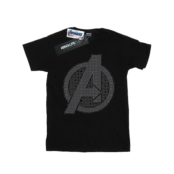 Marvel Womens/Ladies Avengers Endgame Iconic Logo Cotton Boyfri Black M