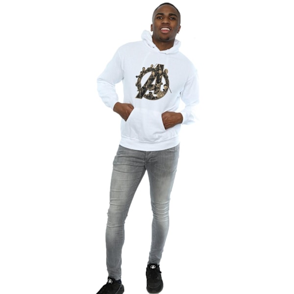 Avengers Infinity War Unisex Vuxen Logo Bomull Hoodie XXL Vit White XXL
