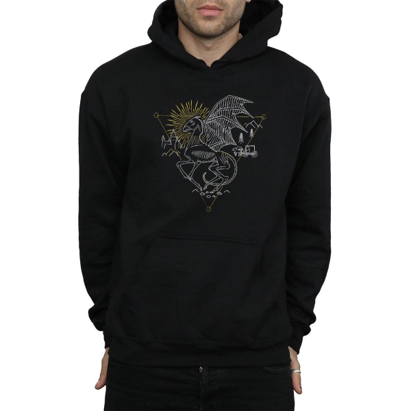 Harry Potter Thestral Line Art Hoodie för män M Svart Black M