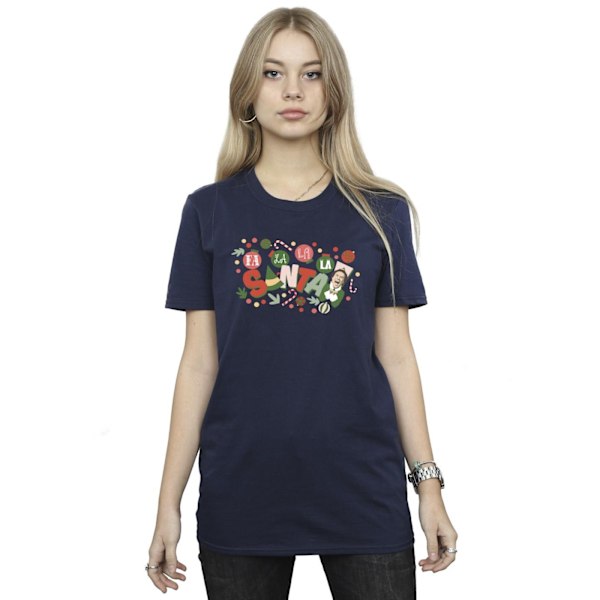 Elf Dam/Damer Santa Fa La La Bomull Boyfriend T-Shirt XXL N Navy Blue XXL