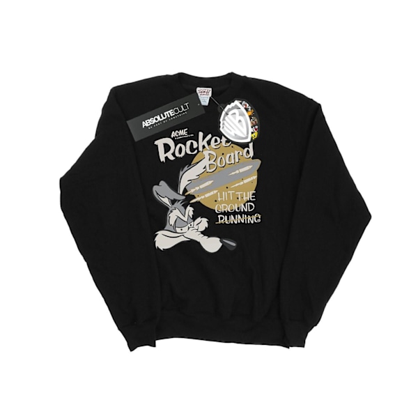 Looney Tunes Mens Wile E Coyote Rocket Board Sweatshirt XL Svart Black XL