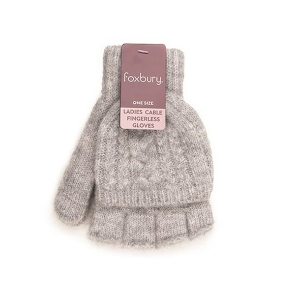 Foxbury Dam- & Damernas Kabel Fingerlösa Vantar Storlek One Grey Grey One Size