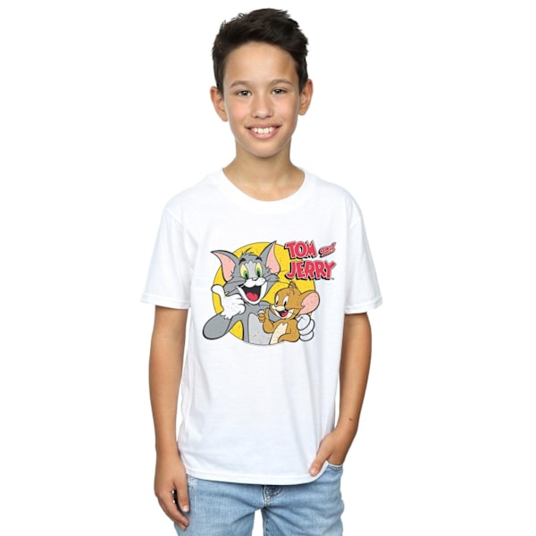 Tom och Jerry Pojkar Tummen Upp T-shirt 5-6 År Vit White 5-6 Years