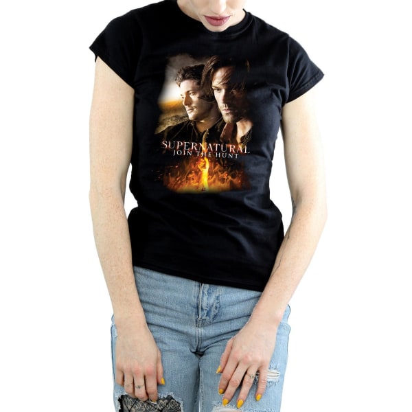 Supernatural Dam/Kvinnor Poster Bomull T-Shirt XXL Svart Black XXL