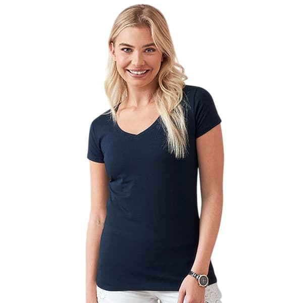 Stedman Stretchig V-ringad T-shirt för dam XL Midnattsblå Blue Midnight XL