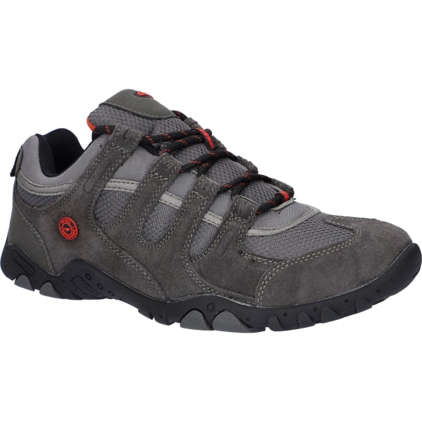 Hi-Tec Quadra II Suede Walking Shoes för män 9 UK Charcoal/Zingy R Charcoal/Zingy Red 9 UK