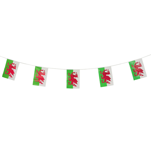 Smiffys Rektangulär Vimpel med Walesisk Flagga i Plast One Size Vit/G White/Green/Red One Size