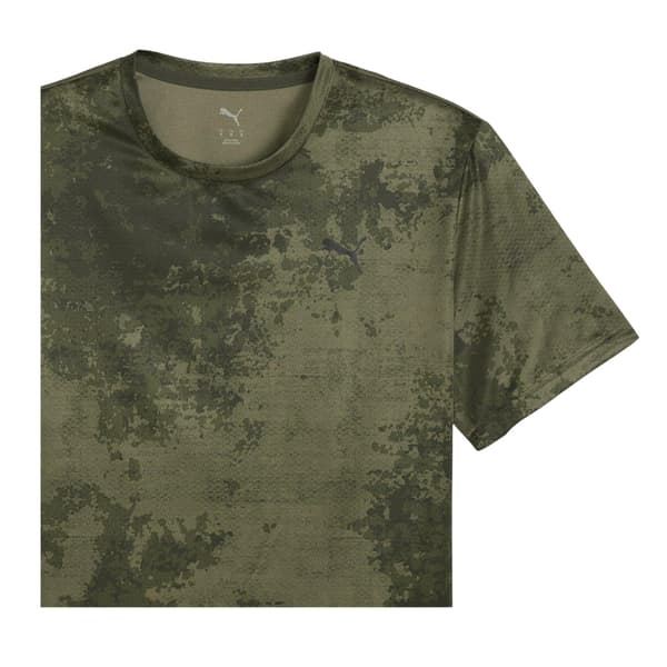 Puma Herr Tad Essentials All-Over Print Regular T-Shirt M Mörk Dark Olive M