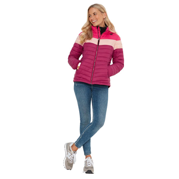 TOG24 Dam/Dam Garriston Färgblock Vadderad Jacka 16 UK Raspberry/Magenta Pink 16 UK
