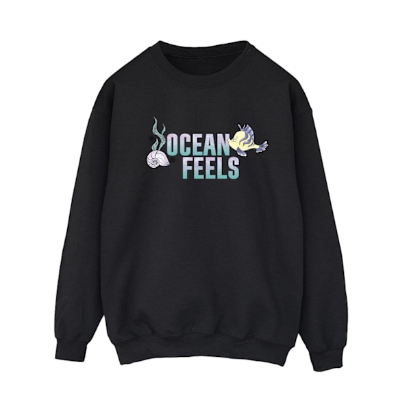 Disney Dam/Kvinnor Den Lilla Sjöjungfrun Ocean Sweatshirt L Svart Black L