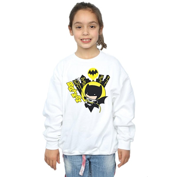 DC Comics Girls Chibi Batman Swinging Sweatshirt 5-6 år Vit White 5-6 Years