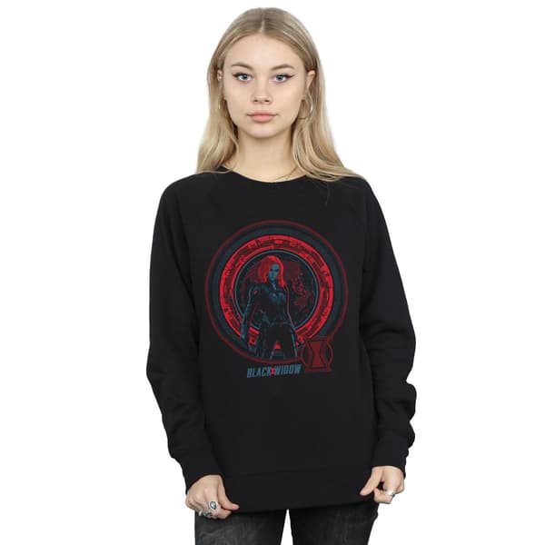 Marvel Womens/Ladies Black Widow Movie Computer Globe Sweatshirt Black S