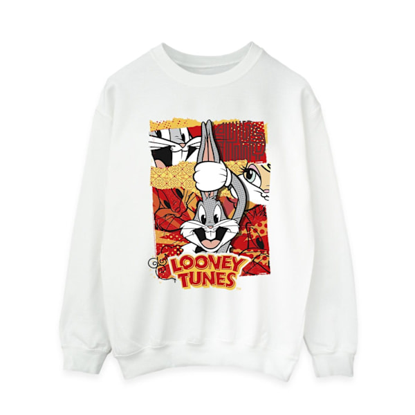 Looney Tunes Dam/Damer Bugs Rabbit Comic Nyår Sweatshirt White XXL