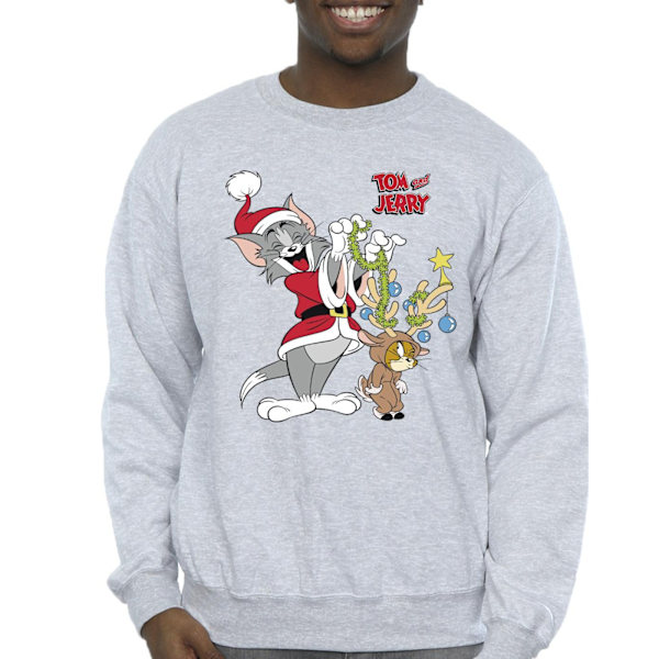 Tom & Jerry Herr Jul Ren Sweatshirt 5XL Sports Grey Sports Grey 5XL