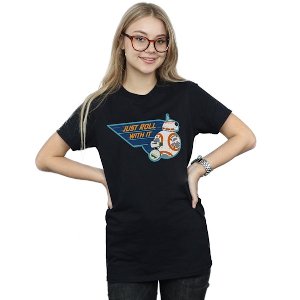 Star Wars: The Rise of Skywalker Dam/Damer D-O & BB-8 Just Roll With It Bomull Boyfriend T-shirt XXL Svart Black XXL