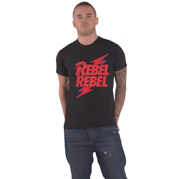 David Bowie Unisex Adult Rebel Rebel T-Shirt L Svart Black L