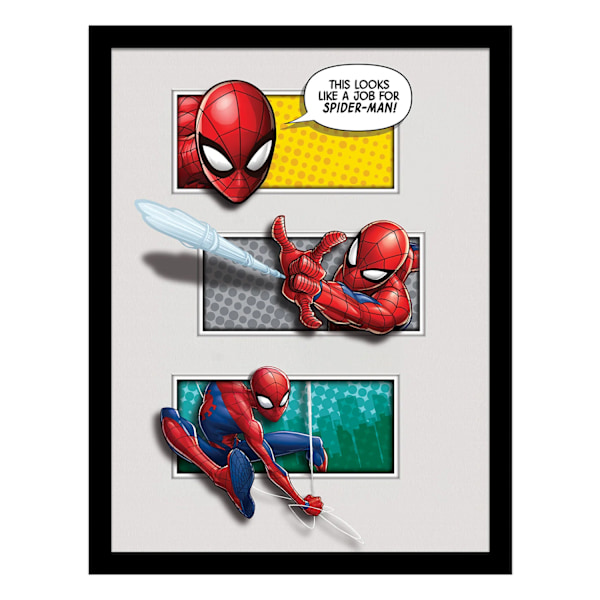 Spider-Man ser ut som en job breakout inramad affisch 40cm x 30cm Grey/Red 40cm x 30cm