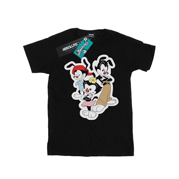 Animaniacs Girls Dot Wakko And Yakko Bomull T-shirt 5-6 År B Black 5-6 Years