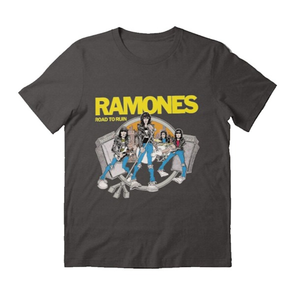 Ramones Unisex Adult Road To Ruin T-Shirt L Charcoal Grey Charcoal Grey L