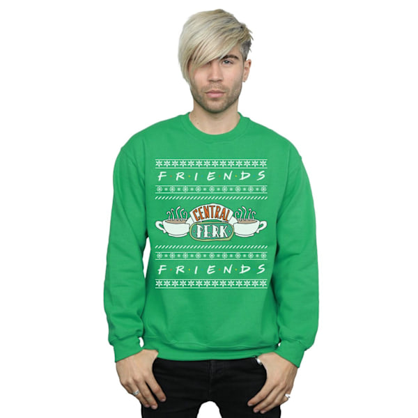 Friends Herr Fair Isle Central Perk Sweatshirt XL Irländsk Grön Irish Green XL