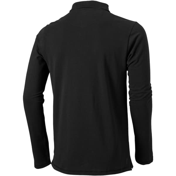 Elevate Mens Oakville Långärmad Poloskjorta XL Solid Black Solid Black XL