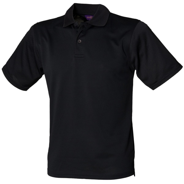 Henbury Mens Coolplus® Pique Polo Shirt 3XL Svart Black 3XL
