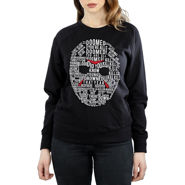 Fredag den 13:e Dam/Dam Jason Text Mask Sweatshirt XL Svart Black XL