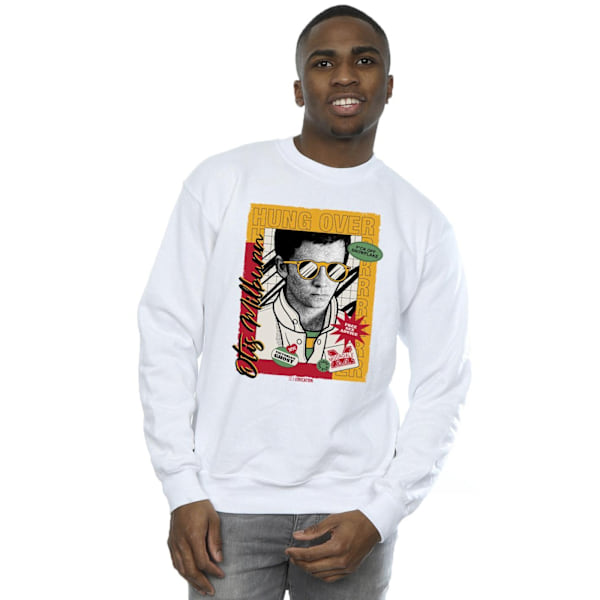 Netflix Mens Sex Education Otis Hung Over Collage Sweatshirt 5X White 5XL