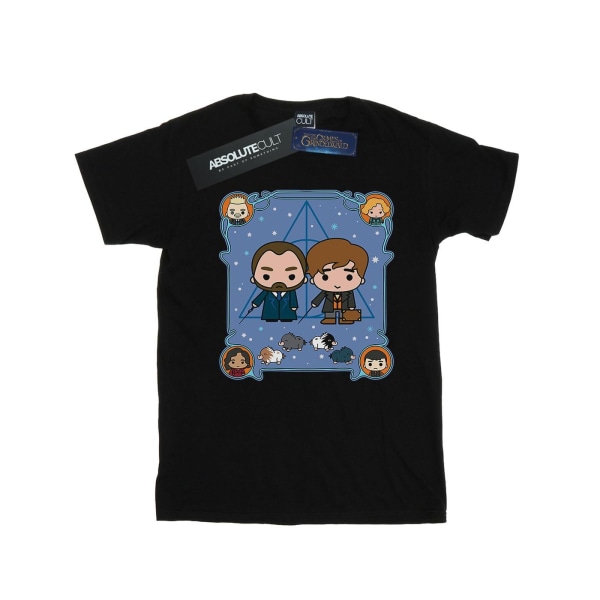 Fantastiska vidunder Mäns Chibi Newt och Dumbledore T-shirt XL Svart Black XL