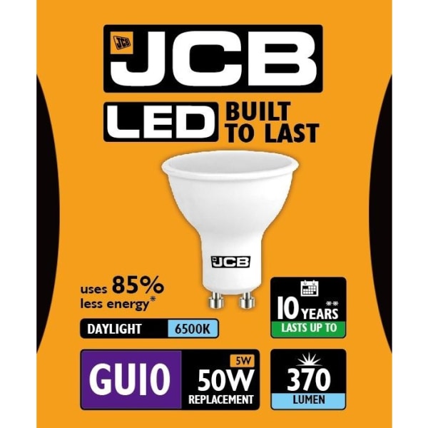 JCB LED GU10 5w Glödlampslock Cap 6500k Dagsljus One Size Wh White One Size