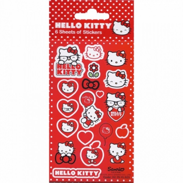 Hello Kitty Stickers One Size Röd/Vit Red/White One Size