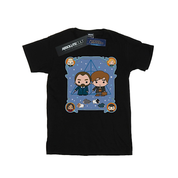 Fantastiska vidunder Kvinnor/Damer Chibi Newt Och Dumbledore Bomull Black L