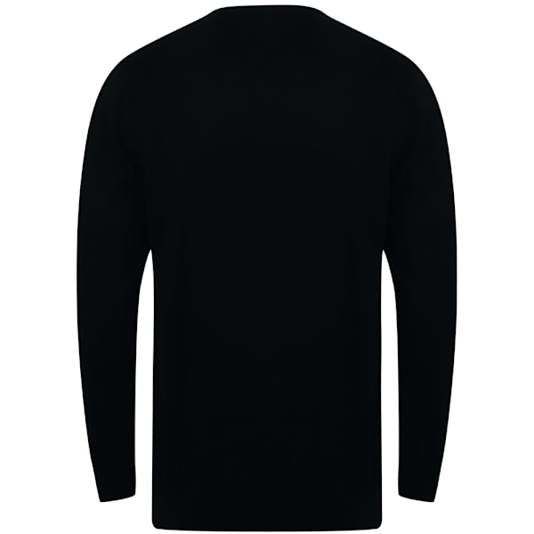 Henbury Herr Crew Neck 12 Gauge Fint Stickat Tröja / Sweatshirt 2 Black 2XL