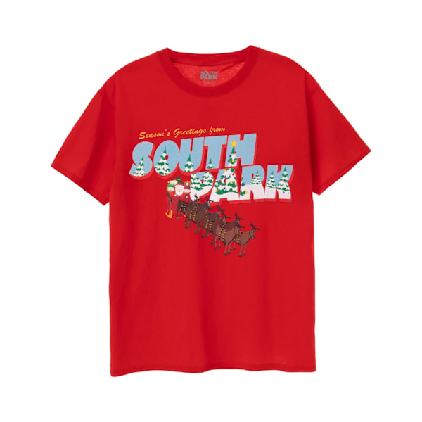 South Park herr Season´s Greetings T-shirt XXL röd Red XXL