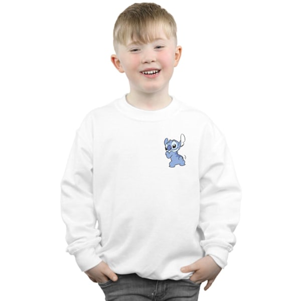 Disney Boys Lilo And Stitch Stitch Bakside Brösttryck Sweatshirt White 7-8 Years