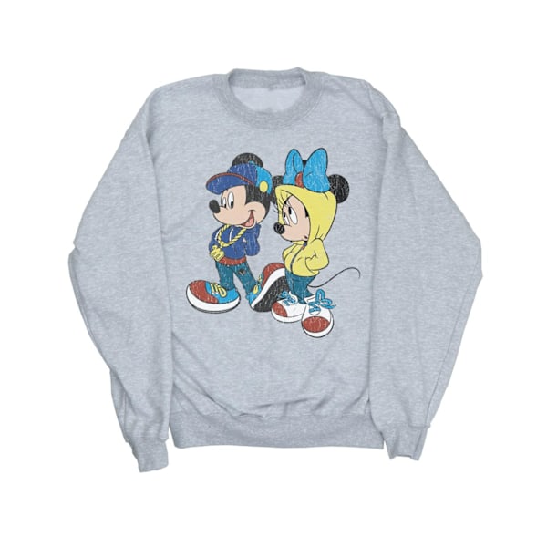 Disney Dam/Kvinnor Mickey Och Minnie Mus Pose Sweatshirt XX Sports Grey XXL