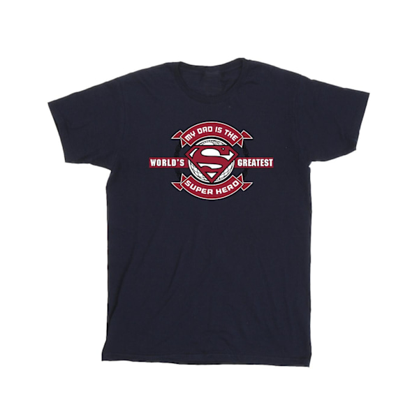 DC Comics Girls Superman Super Hero Bomull T-shirt 3-4 år Marinblå Navy Blue 3-4 Years