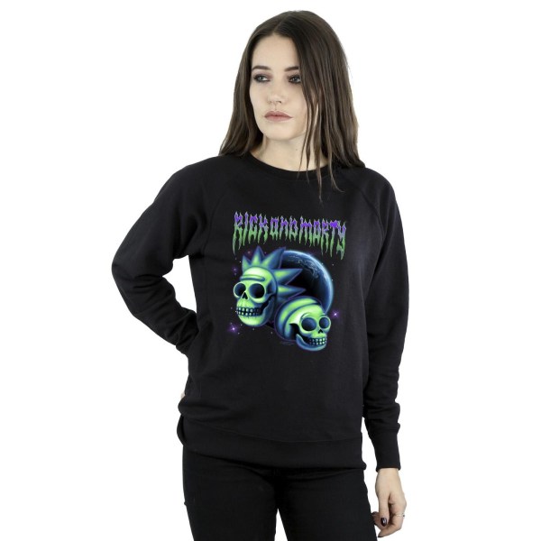 Rick And Morty Dam/Damer Space Skull Sweatshirt XL Svart Black XL